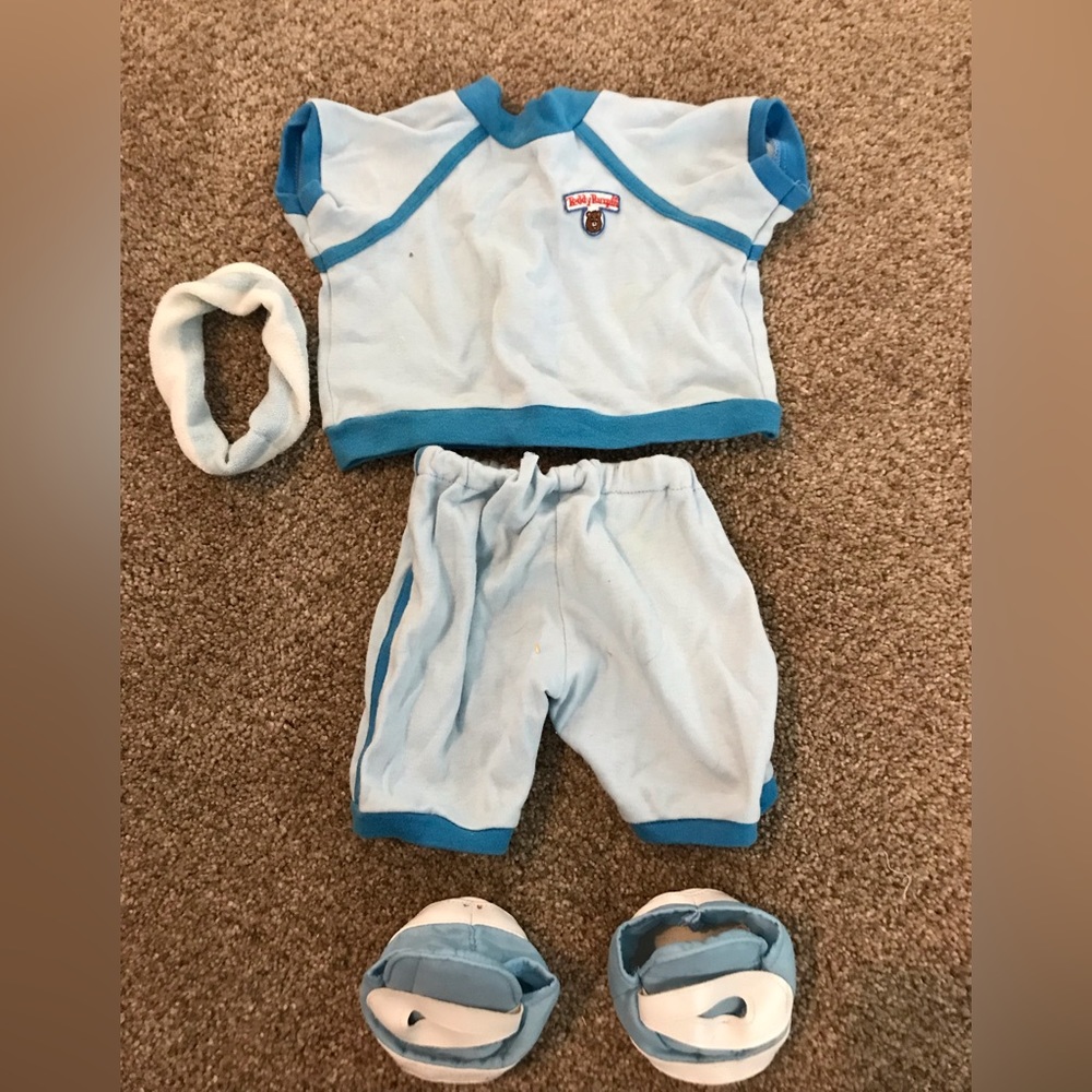 Teddy Ruxpin wow, workout blue outfit